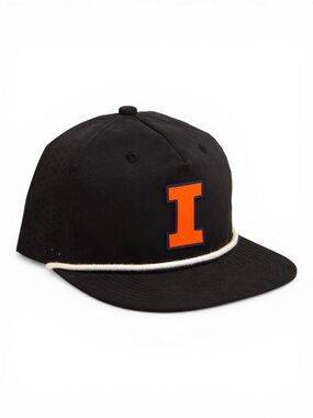 Illinois Fighting Illini Orange 3D Perforated Rope Hat- Black/ White
